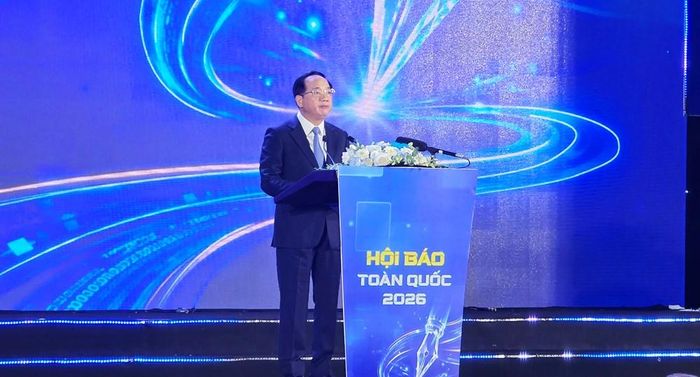 Ủy viên Bộ Chính trị, Bí thư Trung ương Đảng, Trưởng Ban Tuyên giáo và Dân vận Trung ương Trịnh Văn Quyết phát biểu tại lễ khai mạc