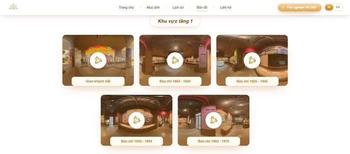 Các dấu mốc, giai đoạn lịch sử được giới thiệu sống động trên Web VR 360° - Trải nghiệm tương tác tham quan Bảo tàng Báo chí Việt Nam
