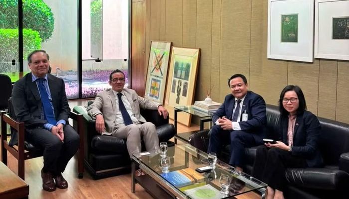 Quang cảnh buổi làm việc. (Ảnh do Đại sứ quán Việt Nam tại Brazil cung cấp)