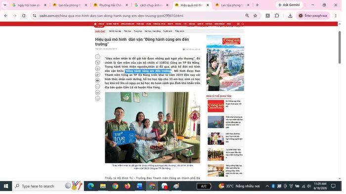 Các mô hình phong trào Toàn dân bảo vệ an ninh Tổ quốc được Chuyên đề Công an TP Đà Nẵng phản ánh rộng rãi tạo sự lan tỏa trong cộng đồng.