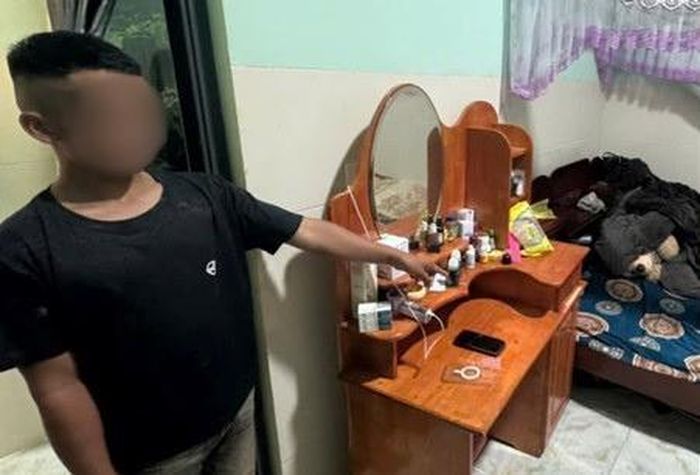 Đối tượng K.Đ. tại hiện trường vụ trộm nhà bà H.