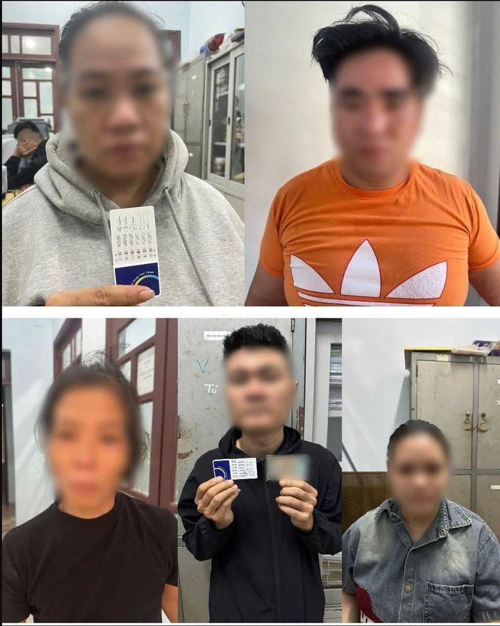 Lực lượng Công an test kiểm tra phát hiện 5 đối tượng dương tính với chất ma túy.