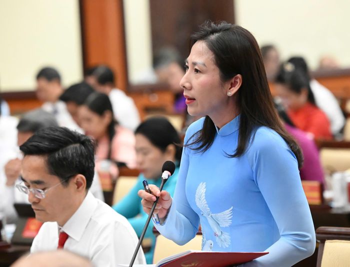  Giám đốc Sở Nội vụ TPHCM Phạm Thị Thanh Hiền thông tin tại kỳ họp. Ảnh: VIỆT DŨNG 