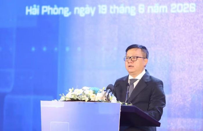 Chủ tịch Hội Nhà báo Việt Nam Lê Quốc Minh phát biểu tại lễ khai mạc.