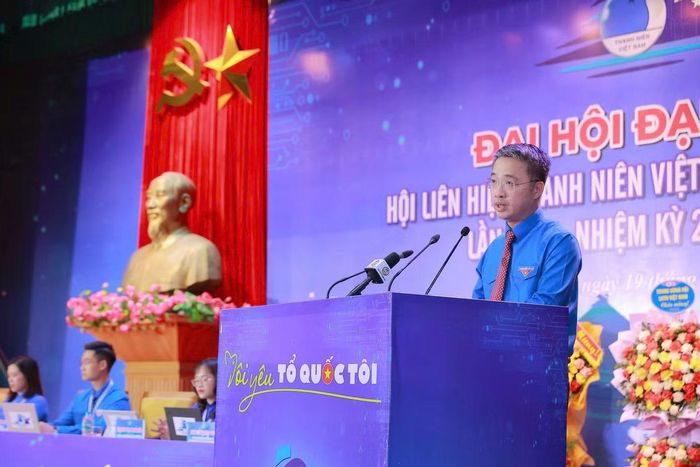 Anh Nguyễn Tường Lâm phát biểu tại Đại hội. Ảnh: CTV