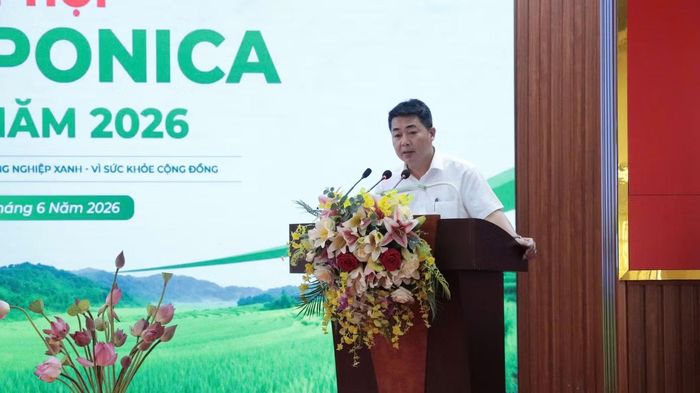 Phó Chủ tịch UBND xã Hòa Phú Đỗ Xuân Tình phát biểu tại hội nghị.