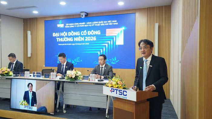 Ông Phan Thanh Tùng - Chủ tịch HĐQT PTSC phát biểu khai mạc Đại hội.