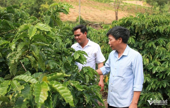 Ông A Vinh (bên trái), trưởng thôn Mô Pành, xã Đăk Tờ Kan cho rằng, việc sáp nhập thôn phù hợp với điều kiện thực tiễn và khi lấy ý kiến người dân đều đồng thuận. Ảnh: Ngọc Chí