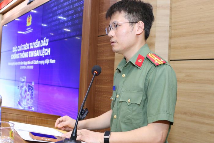 Thượng tá Nguyễn Tiến Cường, Trưởng phòng 1, Cục A05 cho biết thông tin sai lệch hiện đã trở thành thách thức mang tính toàn cầu.