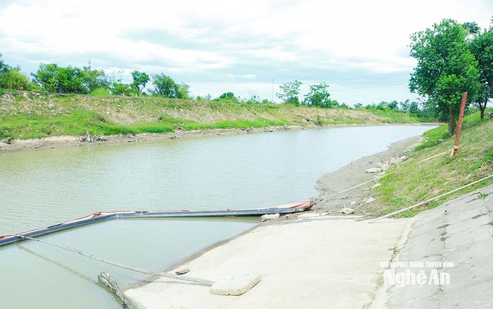 Kênh Thấp đoạn qua xã Hưng Nguyên. Ảnh: Thành Duy