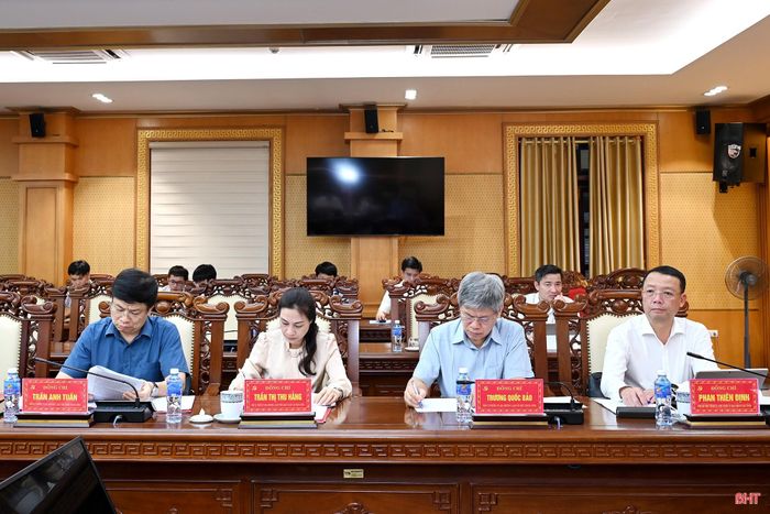 Đồng chí Phan Thiên Định - Phó Bí thư Tỉnh ủy, Chủ tịch UBND tỉnh; đại diện các Ban Đảng Trung ương dự hội nghị.