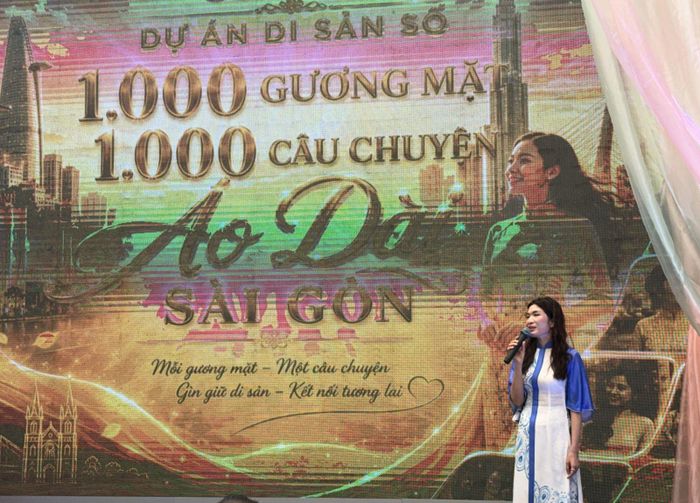 Nhà thiết kế Anna Hạnh Lê, Quyền Chủ tịch Hiệp hội Áo dài TP Hồ Chí Minh công bố dự án di sản số 1000 gương mặt - 1000 câu chuyện áo dài Sài Gòn.