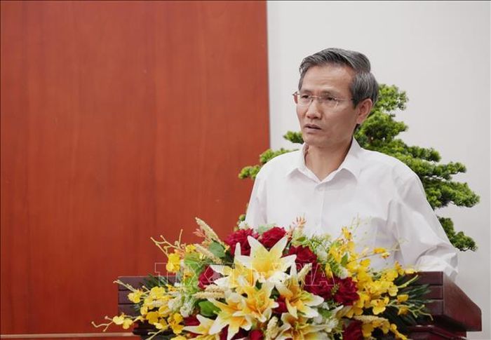 Thứ trưởng Bộ Nội vụ Cao Huy phát biểu tại buổi làm việc.