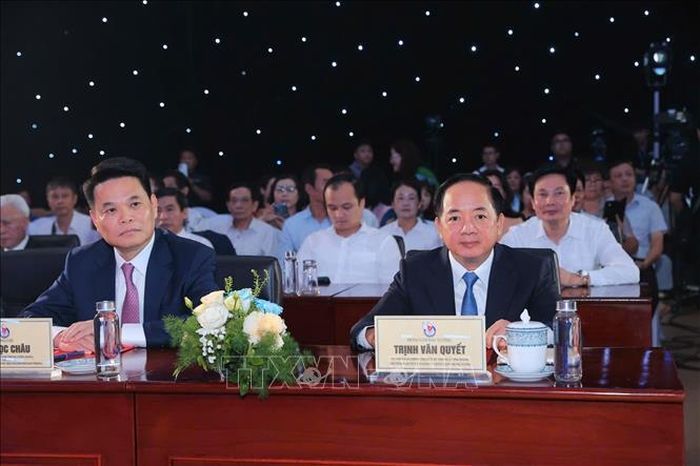 Đồng chí Trịnh Văn Quyết, Ủy viên Bộ Chính trị, Bí thư Trung ương Đảng, Trưởng Ban Tuyên giáo và Dân vận Trung ương dự khai mạc Hội báo toàn quốc 2026. Ảnh: Minh Quyết/TTXVN