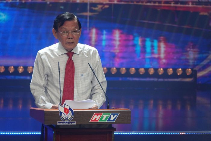 Ông Nguyễn Tấn Phong, Chủ tịch Hội Nhà báo TP Hồ Chí Minh phát biểu tại lễ trao giải.