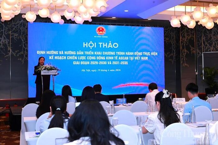Hội thảo "Định hướng và hướng dẫn triển khai Chương trình hành động thực hiện Kế hoạch chiến lược Cộng đồng Kinh tế ASEAN tại Việt Nam giai đoạn 2026-2030 và 2031-2035". Ảnh: Quỳnh Trang