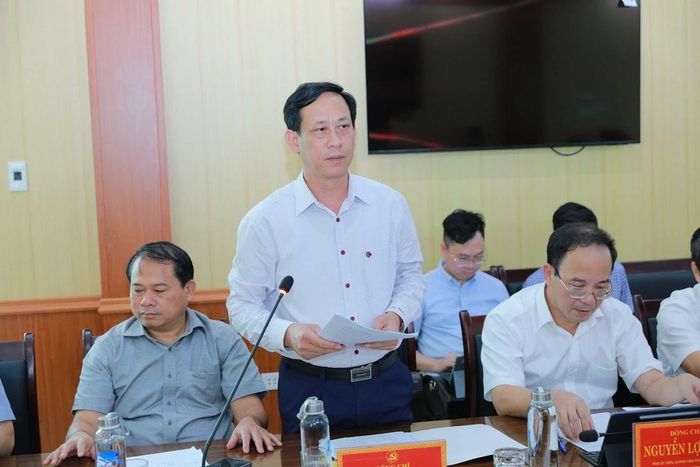 Bí thư Đảng ủy, Chủ tịch HĐND xã Sao Vàng Mai Văn Hải phát biểu tại buổi làm việc.