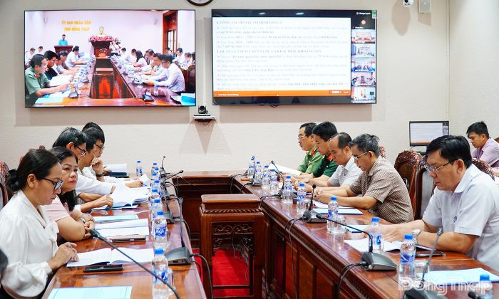 Các đại biểu tham dự hội nghị tại điểm cầu cấp tỉnh.
