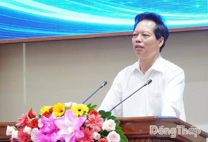 Đồng chí Nguyễn Thành Diệu phát biểu kết luận hội nghị.