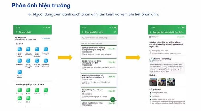  Thông tin phản ánh của người dân được tiếp nhận và chuyển cơ quan chức năng xử lý thông qua ứng dụng iGiaLai. Ảnh chụp màn hình 