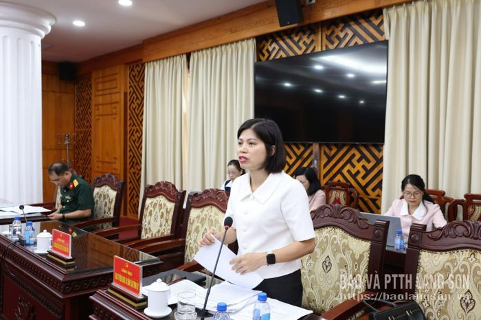 Lãnh đạo Ban Tuyên giáo và Dân vận Tỉnh ủy trình bày báo cáo tại hội nghị