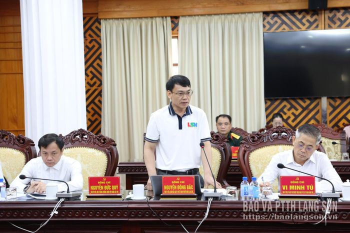 Lãnh đạo Báo và Phát thanh, Truyền hình Lạng Sơn phát biểu tại hội nghị