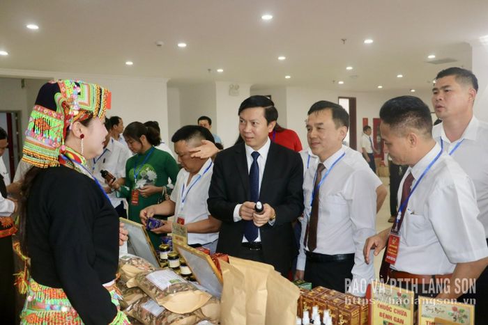 Các đại biểu tham quan gian hàng các sản phẩm đông y của các hội viên trên địa bàn tỉnh