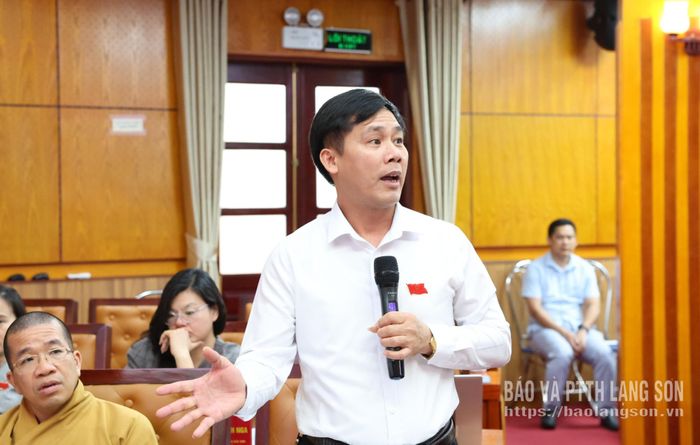Lãnh đạo Ban Văn hóa - Xã hội HĐND tỉnh phát biểu tại kỳ họp