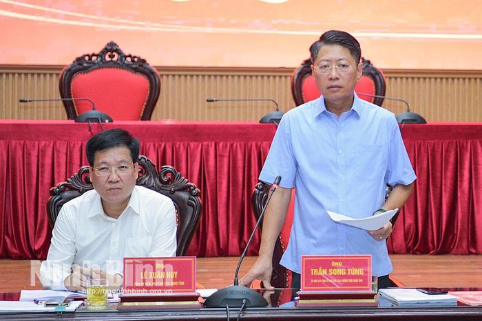 Đồng chí Trần Song Tùng, Ủy viên Ban Thường vụ Tỉnh ủy, Phó Chủ tịch Thường trực UBND tỉnh phát biểu tại phiên họp.