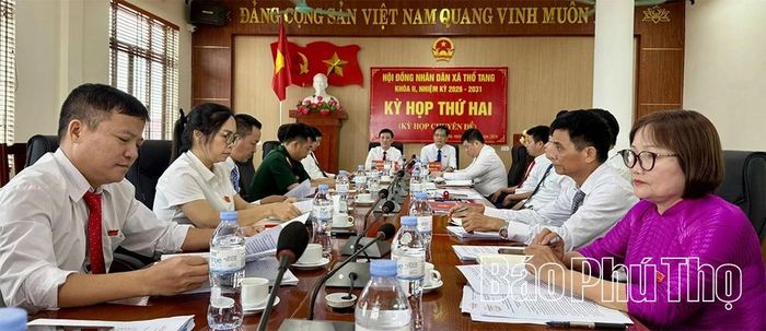 Toàn cảnh Kỳ họp chuyên đề (Kỳ họp thứ Hai), khóa II nhiệm kỳ 2026-2031 xã Thổ Tang.
