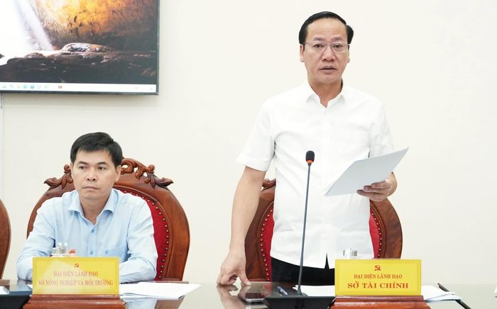 Lãnh đạo Sở Tài chính phát biểu tại buổi làm việc - Ảnh: Q.V