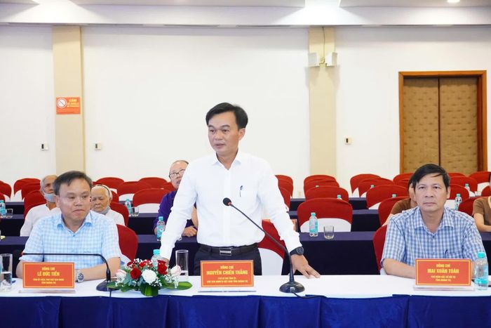 Đồng chí Nguyễn Chiến Thắng, Phó Bí thư Tỉnh ủy, Chủ tịch Ủy ban MTTQ Việt Nam tỉnh phát biểu chào mừng - Ảnh: N.L
