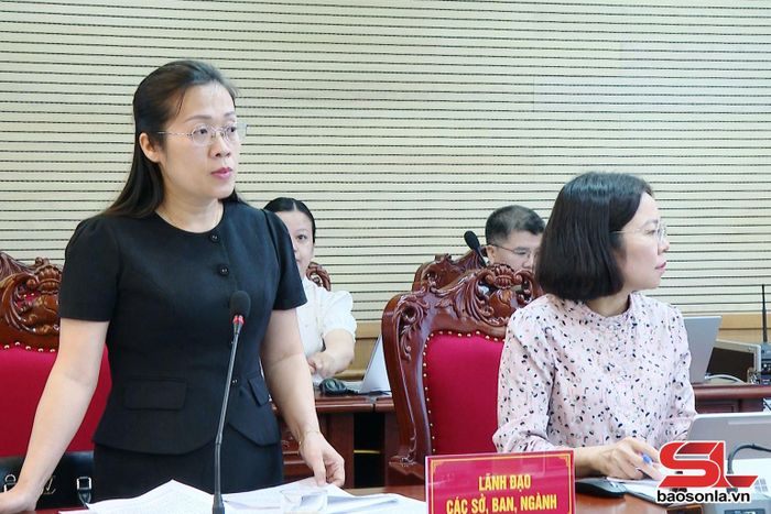 Lãnh đạo Sở Tài chính phát biểu tại hội nghị.
