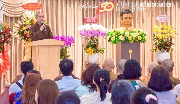 Thượng tọa Thích Tâm Hải phát biểu