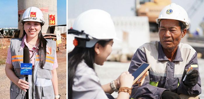 Phóng viên Báo Xây dựng Nguyễn Nhâm tác nghiệp tại dự án thành phần 2 các công trình quản lý bay sân bay Long Thành và công trường xây dựng cầu Bạch Đằng 2 nối Đồng Nai - TP.HCM.