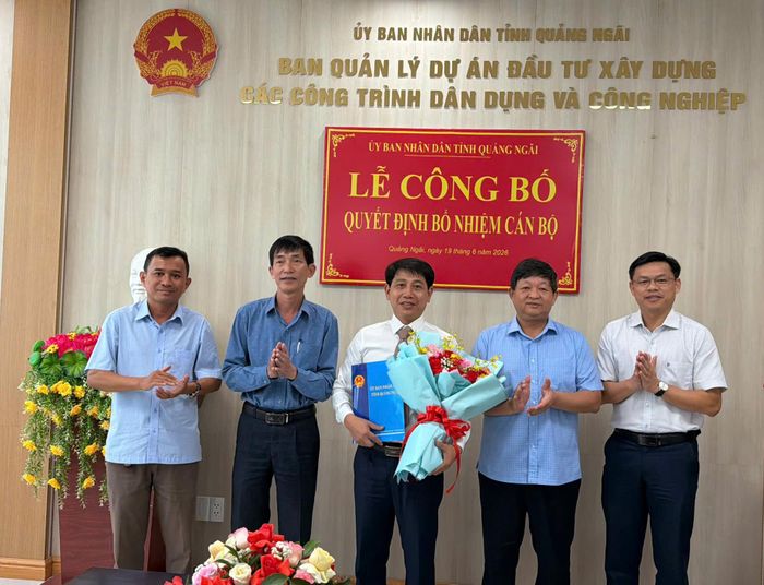 Ban QLDA đầu tư xây dựng các công trình dân dụng và Công nghiệp tỉnh Quảng Ngãi đã kiện toàn các chức danh lãnh đạo chủ chốt. (Ảnh: Lê Danh).