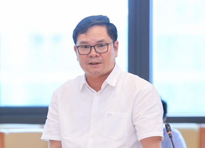 Ông Phạm Thái Dương, Tổng Giám đốc Tổng công ty CP Vinaconex chia sẻ tại hội nghị (Ảnh: Tạ Hải).