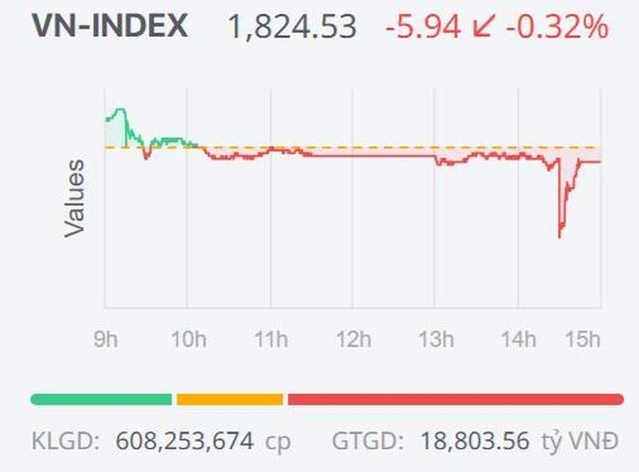 Diễn biến của VN-Index trong phiên giao dịch ngày 19/6.