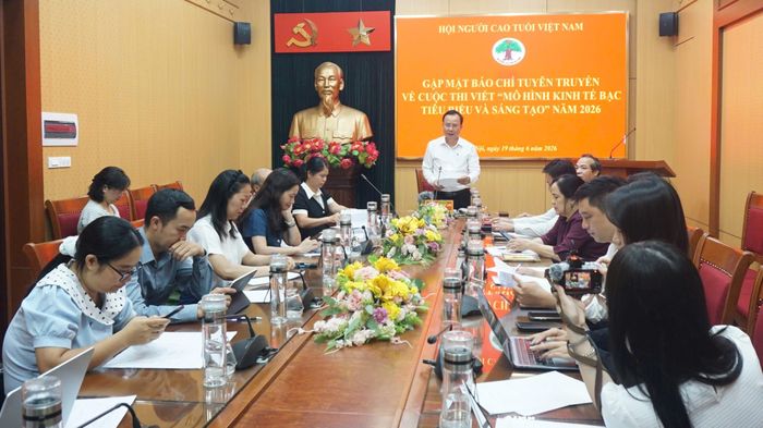 Quang cảnh buổi gặp mặt báo chí tuyên truyền về cuộc thi viết Mô hình kinh tế bạc tiêu biểu và sáng tạo năm 2026