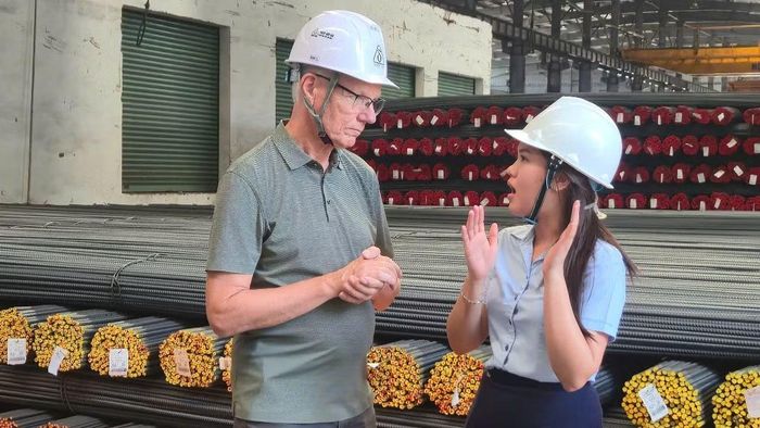 Đoàn công tác khảo sát mô hình tiết kiệm năng lượng tại Công ty TNHH Thép Tây Đô vào tháng 4 vừa qua.