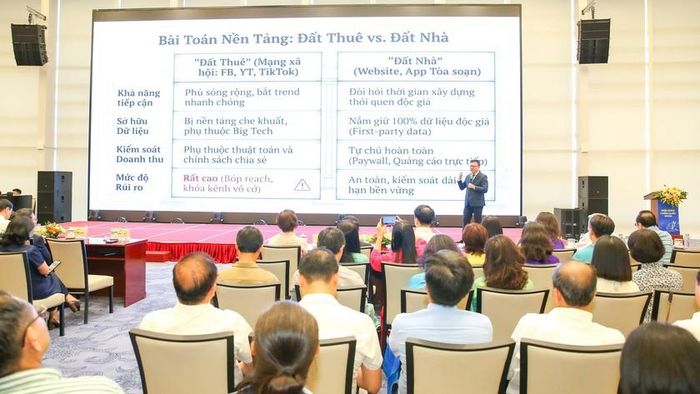 Chủ tịch Hội Nhà báo Việt Nam khẳng định, dù AI hỗ trợ nâng cao năng suất rất hiệu quả, nhưng con người phải luôn giữ vai trò kiểm soát cuối cùng để hạn chế sai lệch thông tin.