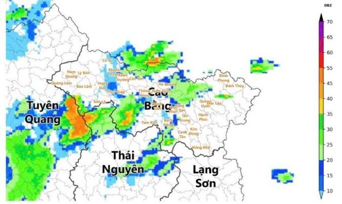 Ảnh radar thời tiết tỉnh Cao Bằng