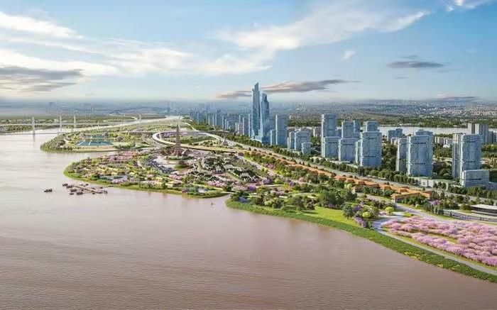 Phối cảnh Trục đại lộ cảnh quan sông Hồng. Ảnh: CĐT
