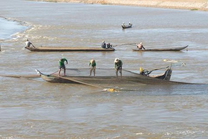 Đánh bắt cá ở đầu nguồn sông Tiền