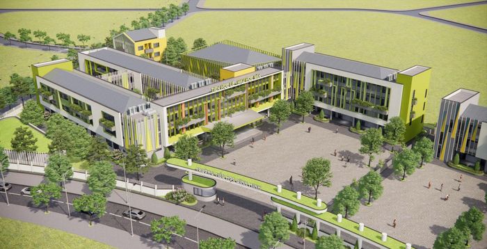 Phối cảnh tổng thể Trường Tiểu học Bình Minh.