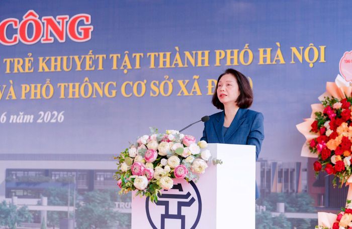 Phó Chủ tịch UBND thành phố Hà Nội Vũ Thu Hà phát biểu. Ảnh: CTV