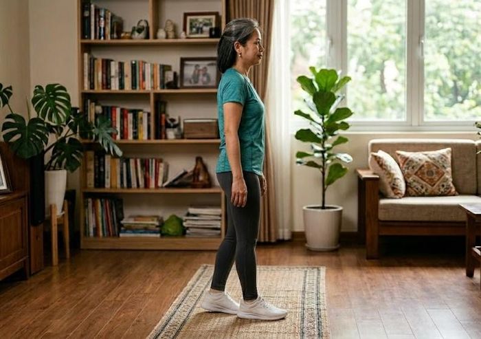 Đi bộ gót chân - mũi chân là bài tập thường được áp dụng trong các chương trình phục hồi chức năng và rèn luyện thăng bằng cho người lớn tuổi.