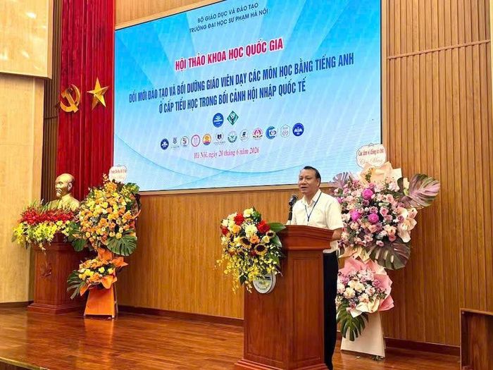 PGS.TS Nguyễn Đức Sơn, Hiệu trưởng Trường đại học Sư phạm Hà Nội phát biểu. Ảnh: T.Vân.