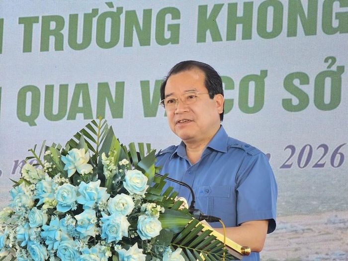 Ông Hà Văn Siêu, Phó Cục trưởng Cục Du lịch Quốc gia Việt Nam phát biểu tại lễ phát động