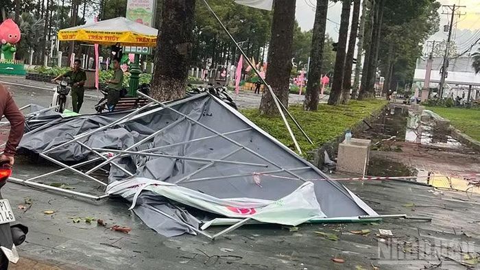 Dông lốc cũng làm ảnh hưởng khu vực Lễ hội Sen Đồng Tháp lần thứ 3.